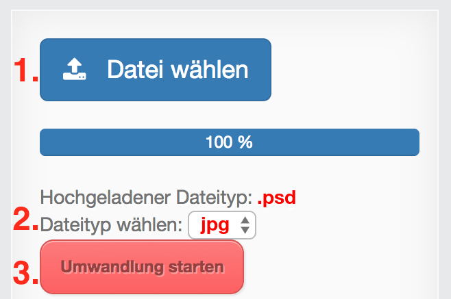 Anleitung PSD Dateien online in JPG konvertieren